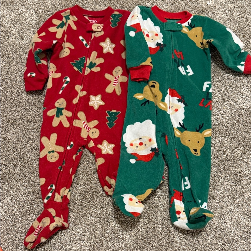 Carter's Holiday Footies - Red and Green